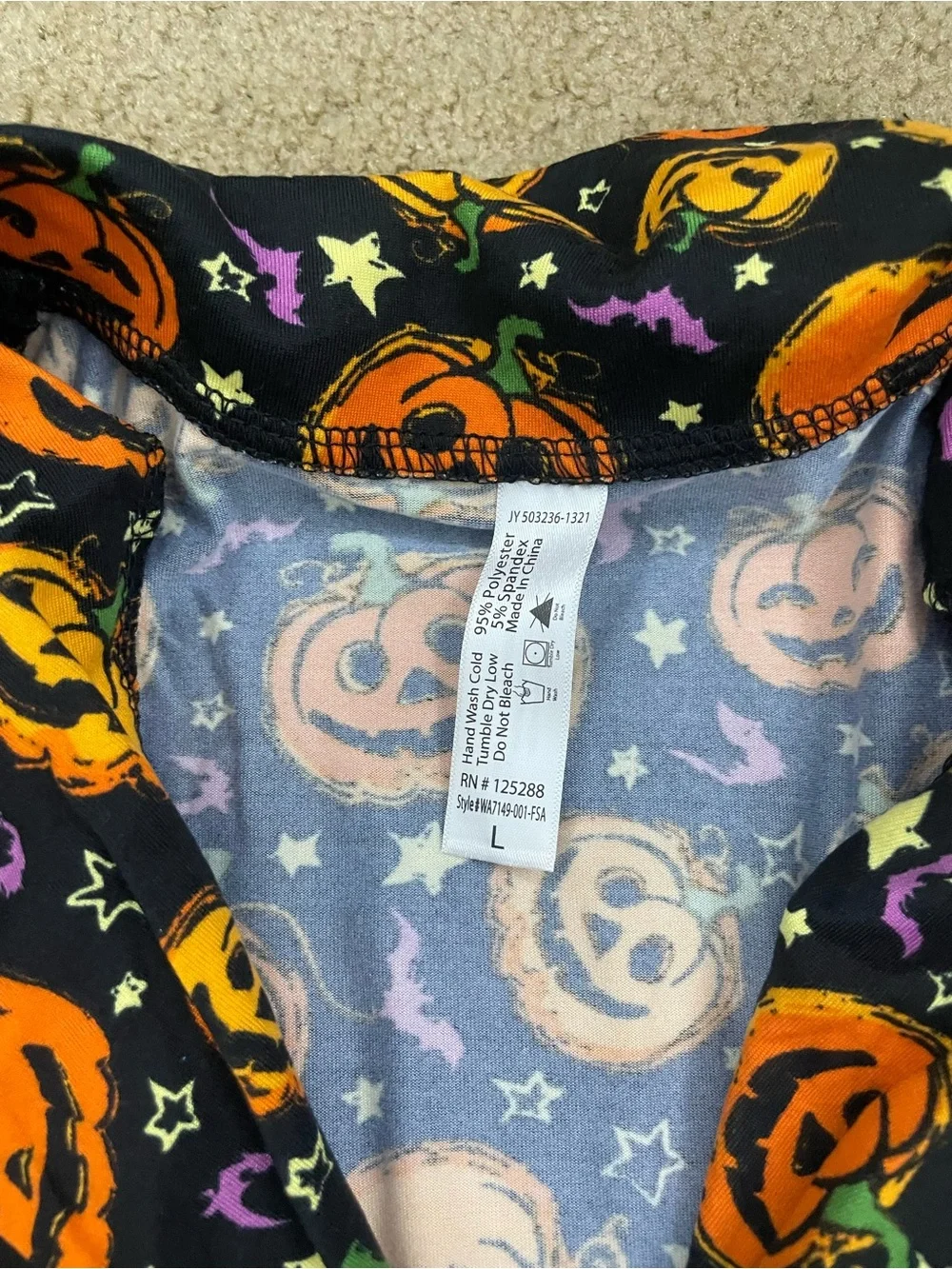 Women’s Halloween Pumpkin jack-o’-lantern Pajama Set - Black & Orange